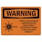 Signmission OSHA WARNING Sign, Visible And Invisible Laser, 10in X 7in Rigid Plastic, 10" W, 7" H, Landscape OS-WS-P-710-L-12450 - alternate 1